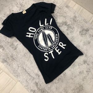 XS Hollister Navy Blue V Neck Tee